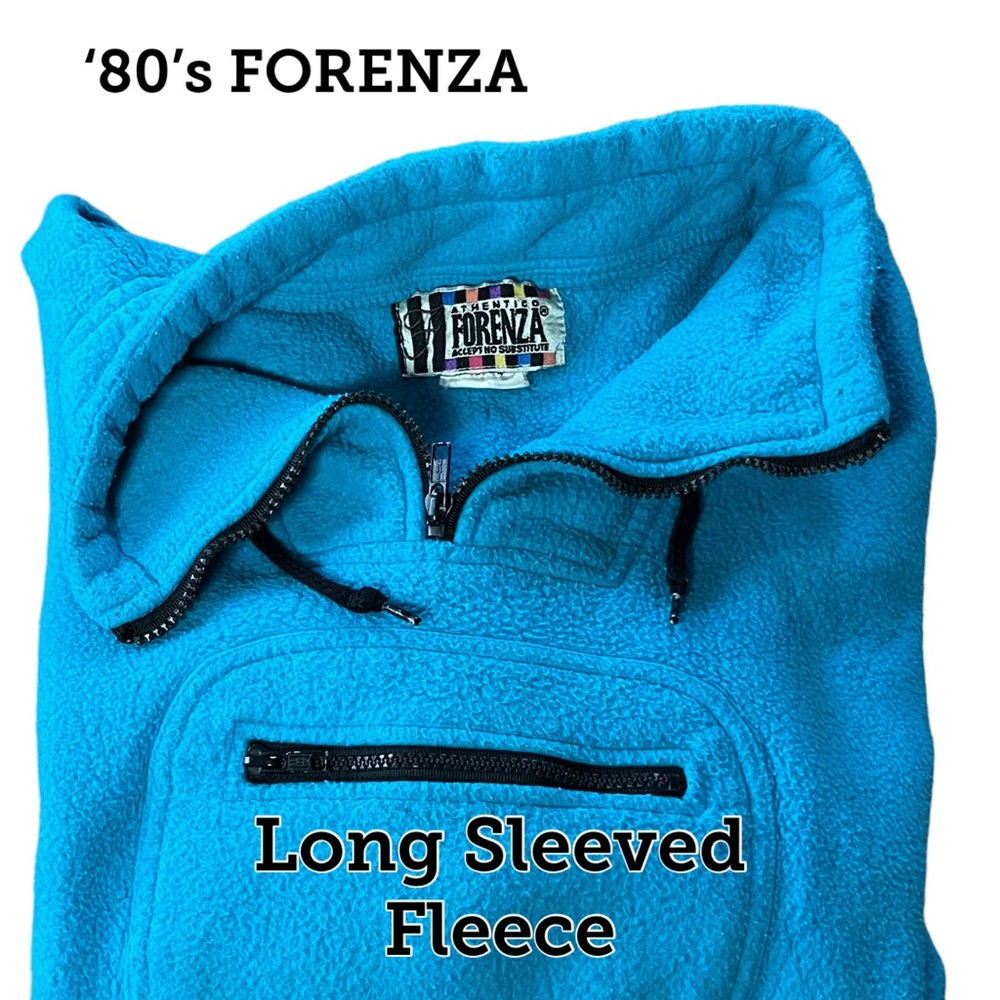 FORENZA Vintage Men’s Fleece Pullover Blue Green Winter Coat size M